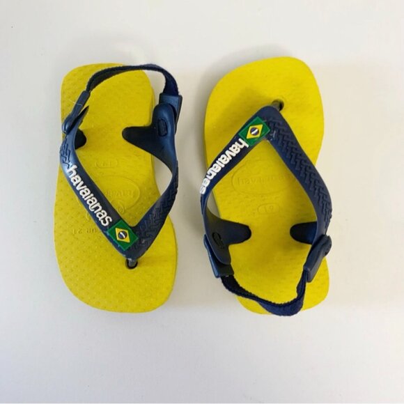 ♦️3 for $15♦️ Havaianas Infant Flip Flop Blue Yellow Sandals ~ 5 - Picture 3 of 8